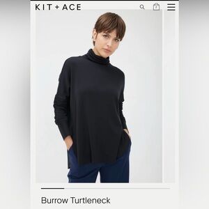 Kit and Ace Burrow turtleneck in black. Merino blend
